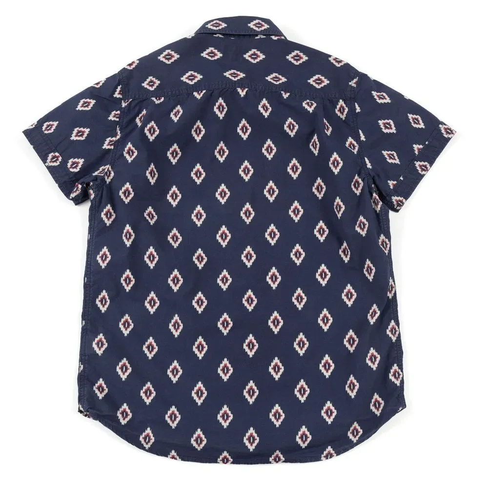 True Religion Aztec Western Poplin Short‎ Sleeve Button Up Shirt Men's Small